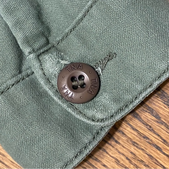TNA Khaki Army Green Button Up Shirt - Picture 7 of 9